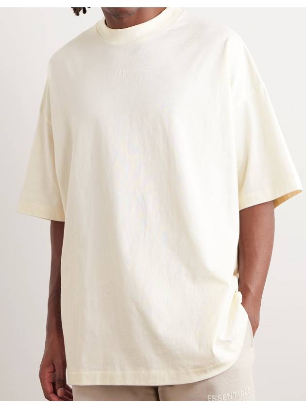 Cloud Dancer Logo Print Cotton Short Sleeve T-Shirt Off White - FEAR OF GOD ESSENTIALS - BALAAN 4