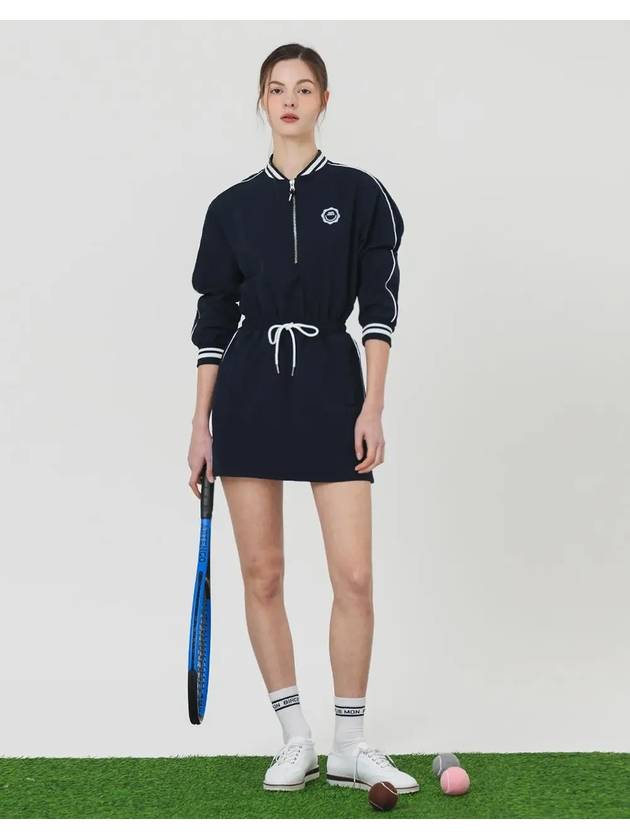 Windbreaker nylon half zip-up long sleeve dress NAVY - MONBIRDIE GOLF - BALAAN 5