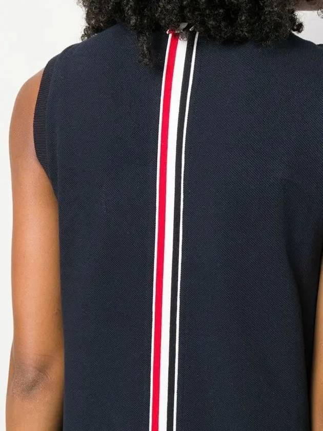 Women's Classic Pique Sleeveless Tennis Dress Navy - THOM BROWNE - BALAAN 6