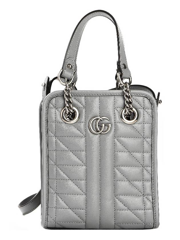 GG Marmont Leather Mini Cross Bag Grey - GUCCI - BALAAN 2