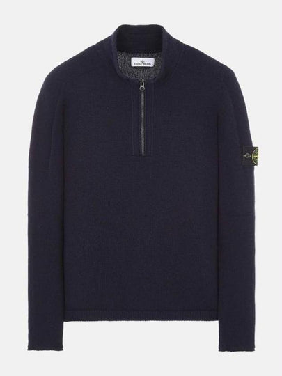 Wappen Patch Lambswool Half-Zip Knit Top Navy - STONE ISLAND - BALAAN 2