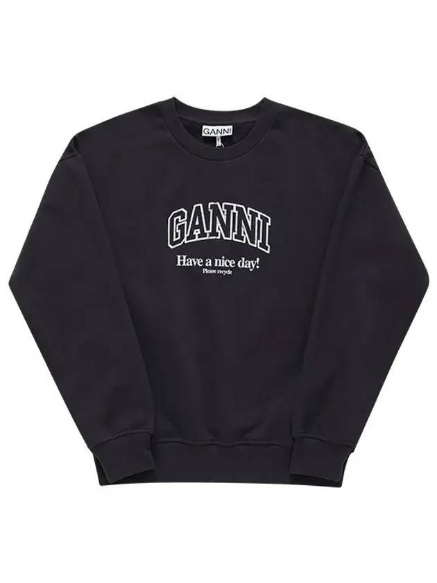 Logo Print Sweater Black - GANNI - BALAAN 3