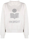 Women's Moby Logo Print Sweatshirt Ecru - ISABEL MARANT ETOILE - BALAAN.
