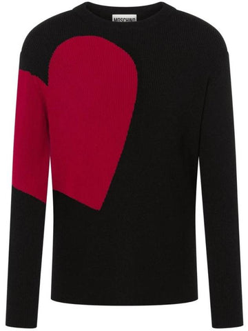 Heart Intarsia Virgin Wool Sweater A09197000 - MOSCHINO - BALAAN 1