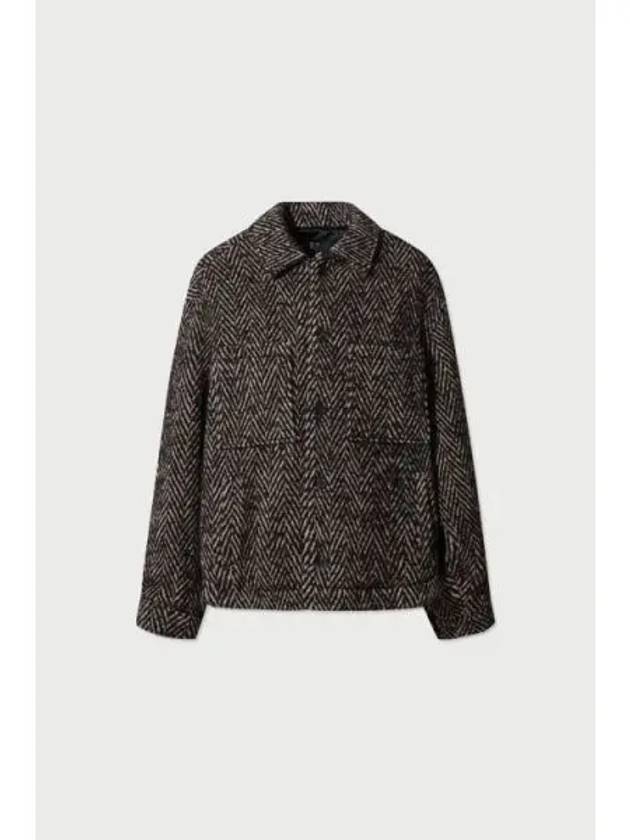 JOSESPE2 Herringbone Wool Boucle Shirt Type Jumper IRUAW24058BEX - IRO - BALAAN 1