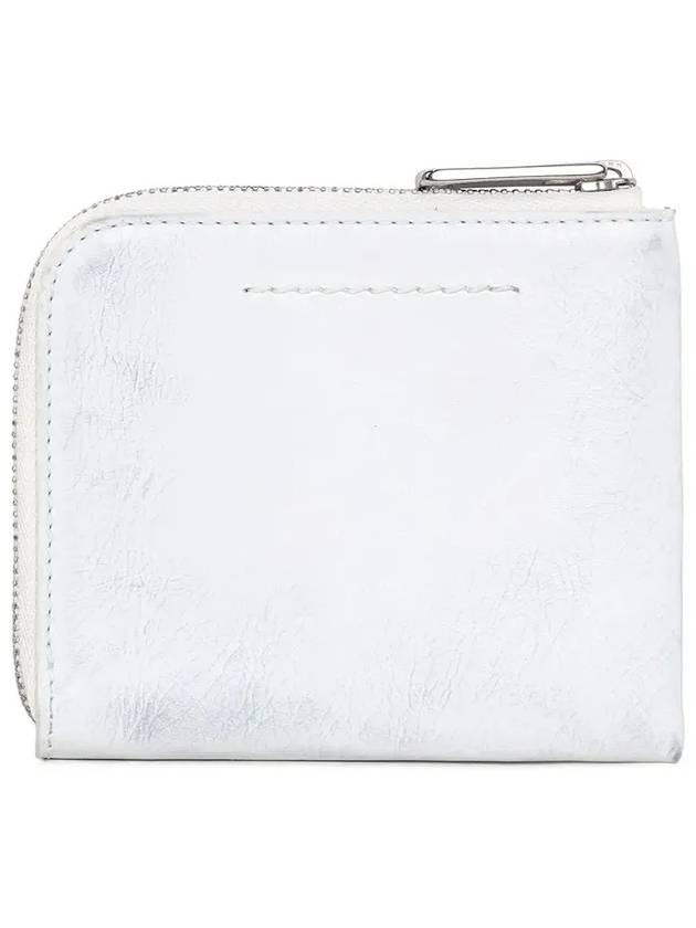 Logo Zipper Leather Half Wallet Off White - MAISON MARGIELA - BALAAN 2