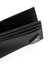 Triangle Logo Saffiano Card Wallet Black - PRADA - BALAAN 4