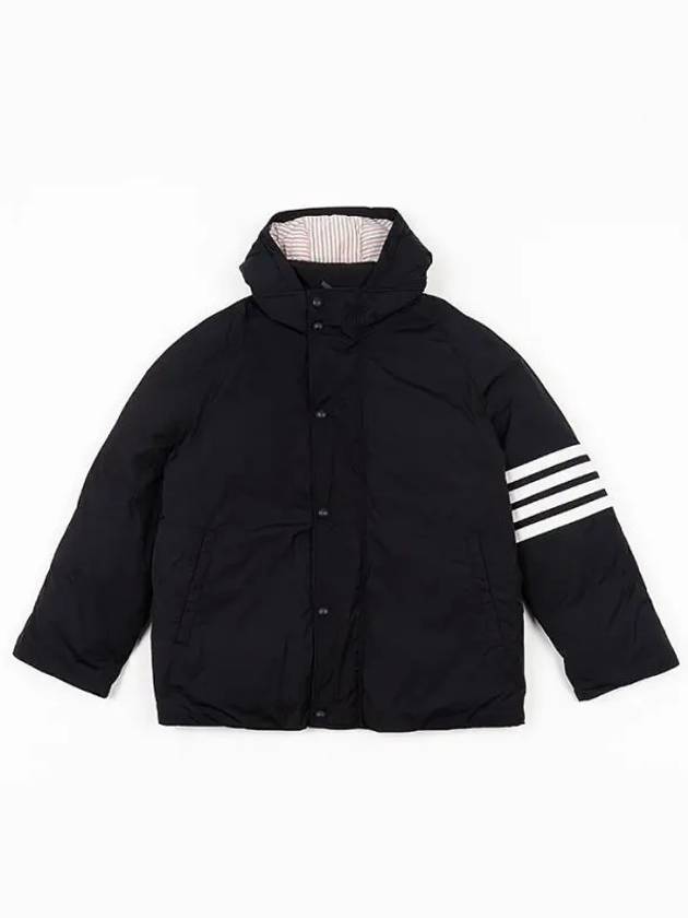 Football 4 Bar Poly Twill Parka Navy - THOM BROWNE - BALAAN 2