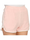 Women's Embroidered Logo Cotton Shorts Baby Pink - SPORTY & RICH - BALAAN 10
