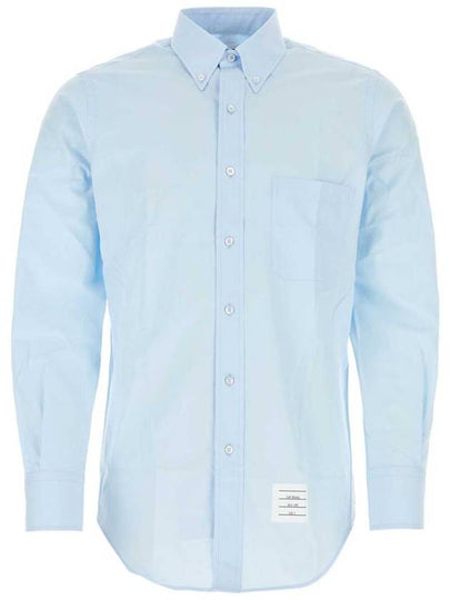 Logo Patch Long Sleeve Shirt Light Blue - THOM BROWNE - BALAAN 2