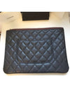 Medium Classic Clutch Bag Caviar Leather & Silver Black - CHANEL - BALAAN 6