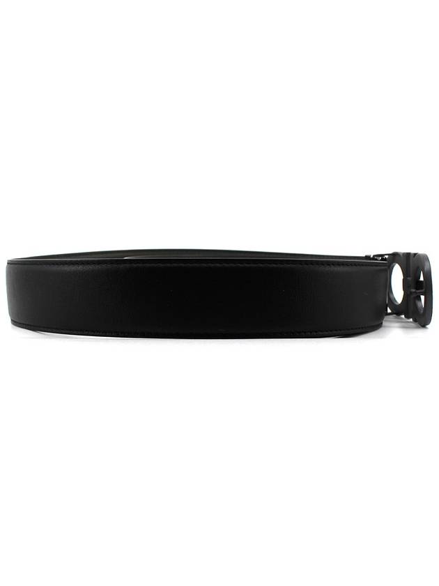 Salvatore Gancini leather belt black - SALVATORE FERRAGAMO - BALAAN.