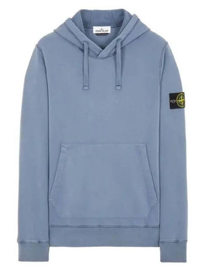 Wappen Patch Cotton Fleece Hoodie Avio Blue - STONE ISLAND - BALAAN 2