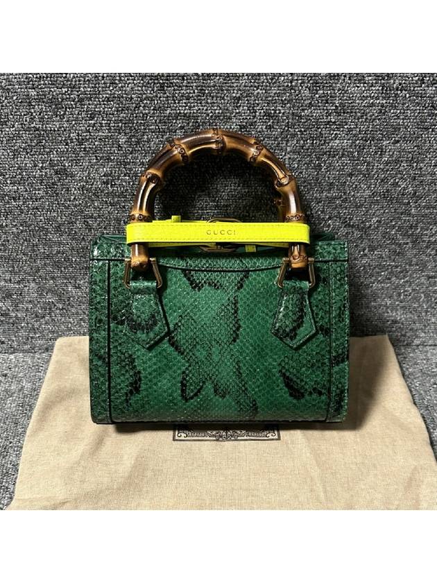 Diana Mini Green Python Tote Bag - GUCCI - BALAAN 3