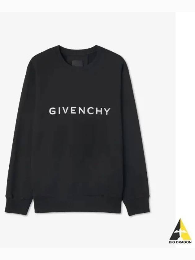 Logo Print Cotton Sweatshirt Black - GIVENCHY - BALAAN 2