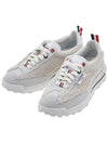 Tech Runner Shearling Suede Low Top Sneakers White - THOM BROWNE - BALAAN 2