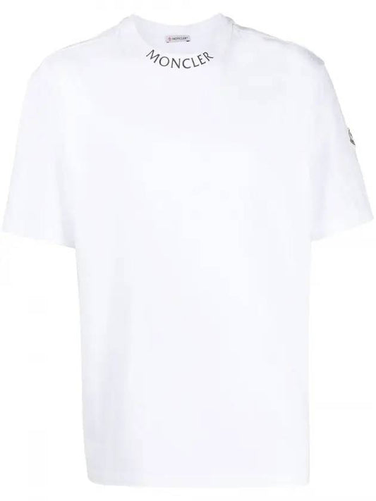 Logo Cotton Short Sleeve T-shirt White - MONCLER - BALAAN.