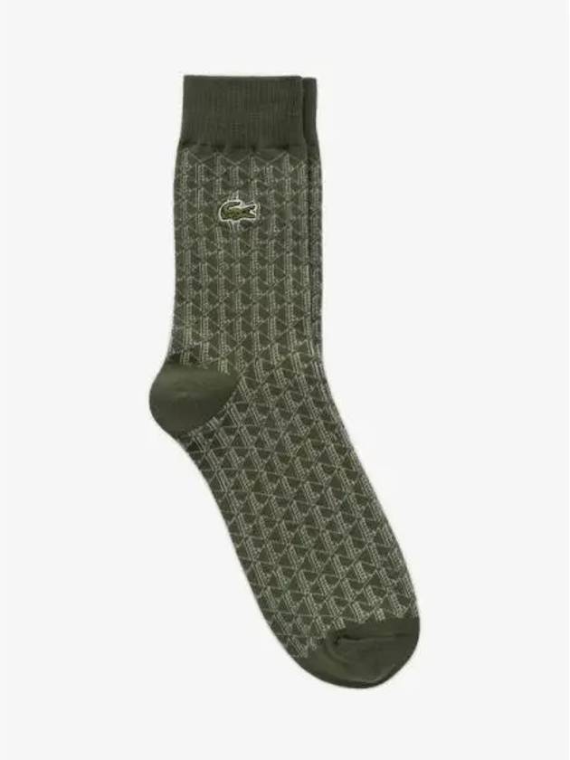 Men s L Logo Jacquard Pattern Medium Neck Socks RA104E 54N L7A Domestic Product GQ2N24070546842 - LACOSTE - BALAAN 1