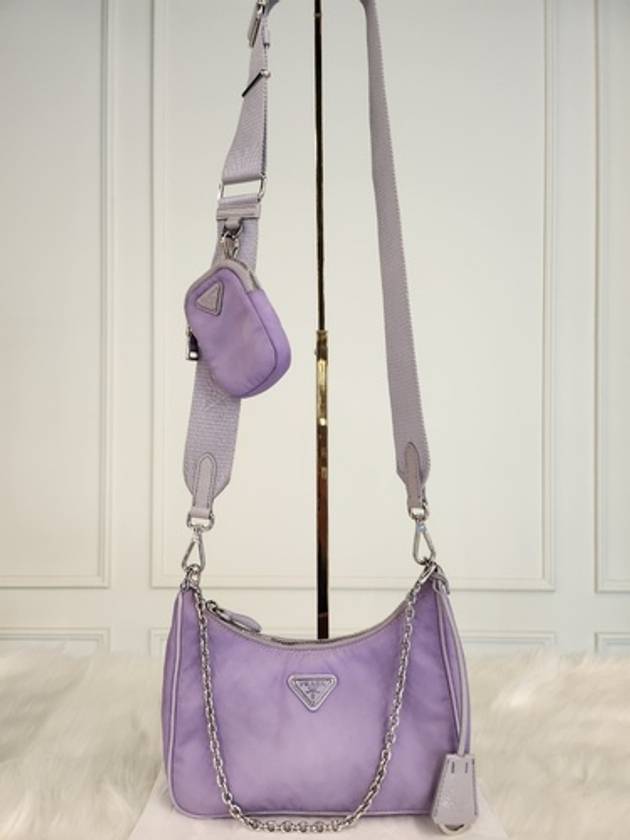 Women s Tesuto Chain Strap Hobo Bag Purple 1BH204 Condition B - PRADA - BALAAN 1