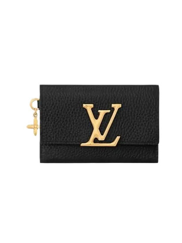 Capucines Compact Half Wallet Black - LOUIS VUITTON - BALAAN 1