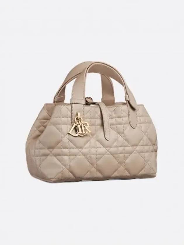 Small Toujours Macrocannage Calfskin Tote Bag Beige - DIOR - BALAAN 2