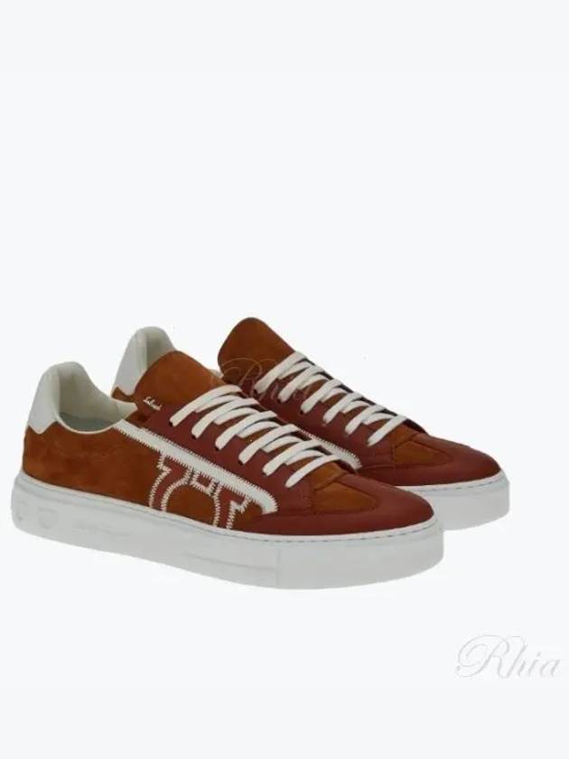 Gancini Low Top Sneakers Brown - SALVATORE FERRAGAMO - BALAAN 2