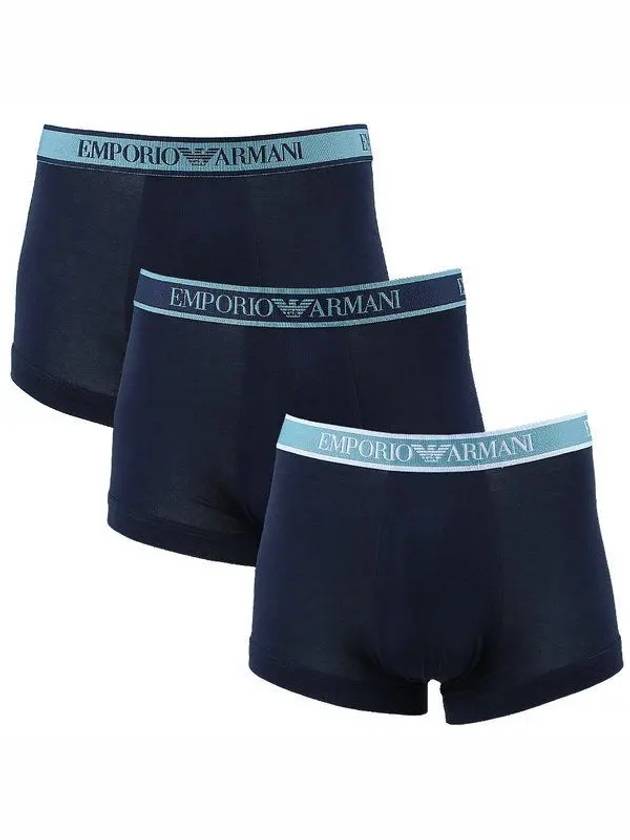 Men's Boxer Trunk Briefs 3 Pack Navy - EMPORIO ARMANI - BALAAN 2