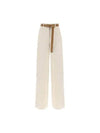 Max Mara STUDIO Cobalto Belted Cotton Trousers 001E - MAX MARA - BALAAN 1