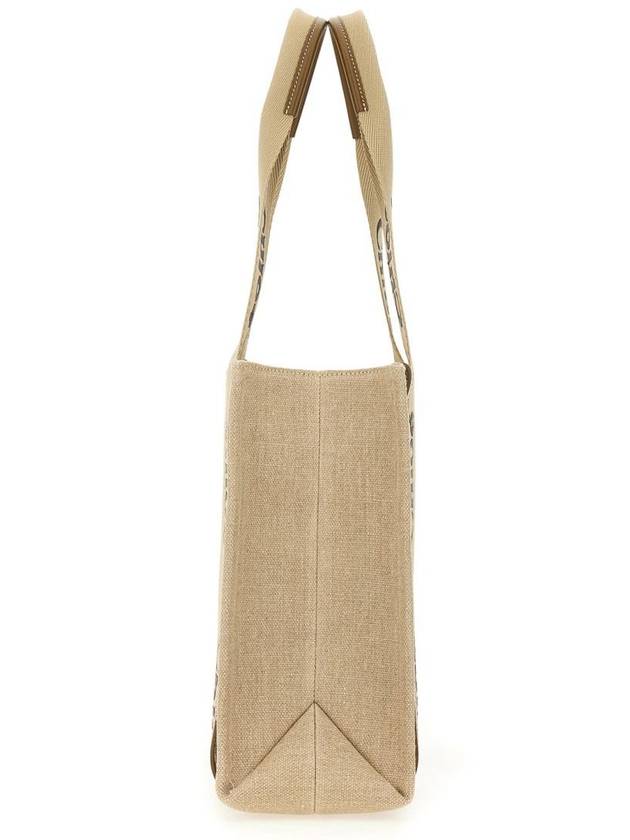 Woody Linen Medium Tote Bag Bronze Brown - CHLOE - BALAAN 3