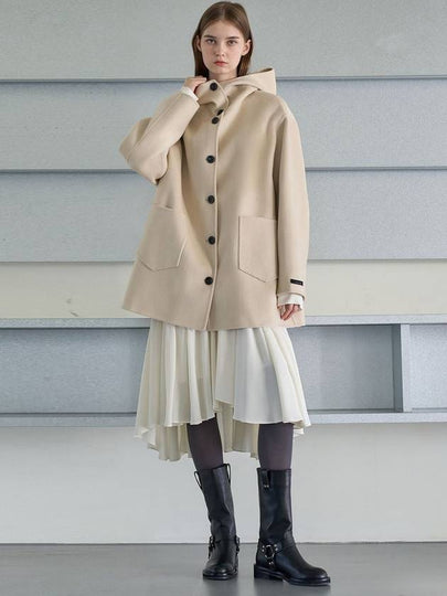 Hooded Handmade Coat Cream - MITTE - BALAAN 2