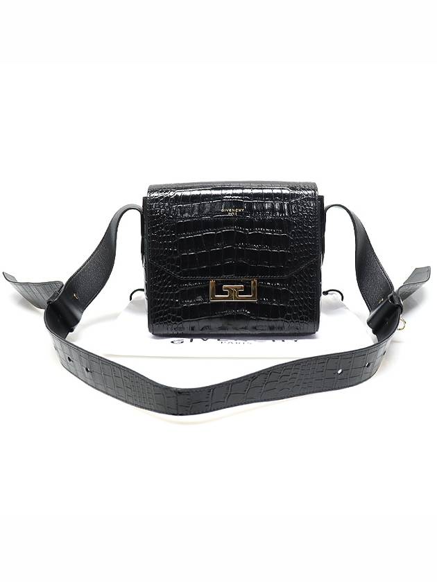 BB50B1B0LK Black Crocodile Embossed Leather Gold Eden Small Shoulder Bag - GIVENCHY - BALAAN 2