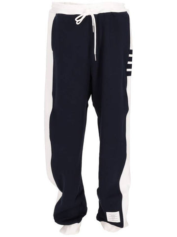 SWEATPANTS W/ ENGINEERED 4 BAR IN SOLID CLASSIC LOOPBACK JERSEY - THOM BROWNE - BALAAN 1