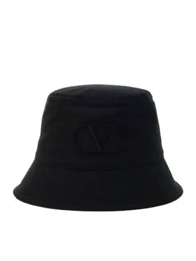 V Logo Signature Cotton Bucket Hat Black - VALENTINO - BALAAN 2