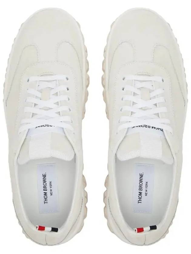 Calf Suede Cable Knit Sole Field Shoes White - THOM BROWNE - BALAAN 4