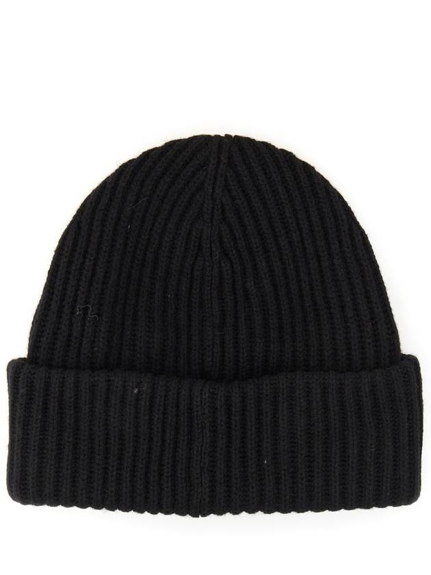 Logo Patch Knit Beanie Black - GANNI - BALAAN 4