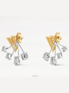 V For Vuitton Earrings Silver Gold - LOUIS VUITTON - BALAAN 4