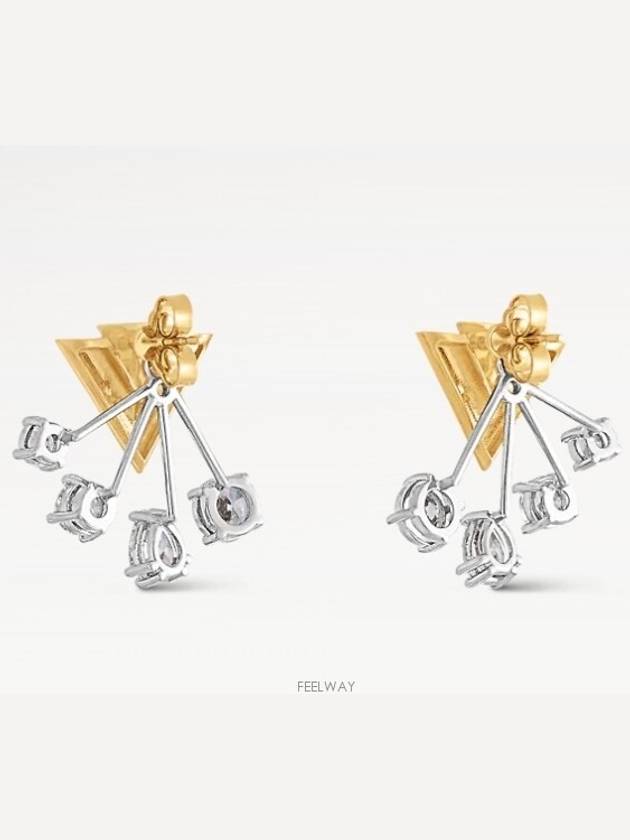 V For Vuitton Earrings Silver Gold - LOUIS VUITTON - BALAAN 4