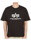 Logo Short Sleeve T-Shirt Black - ALPHA INDUSTRIES - BALAAN 1