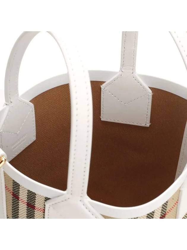 Burberry Mini London Tote Bag Archive Beige White - BURBERRY - BALAAN 5