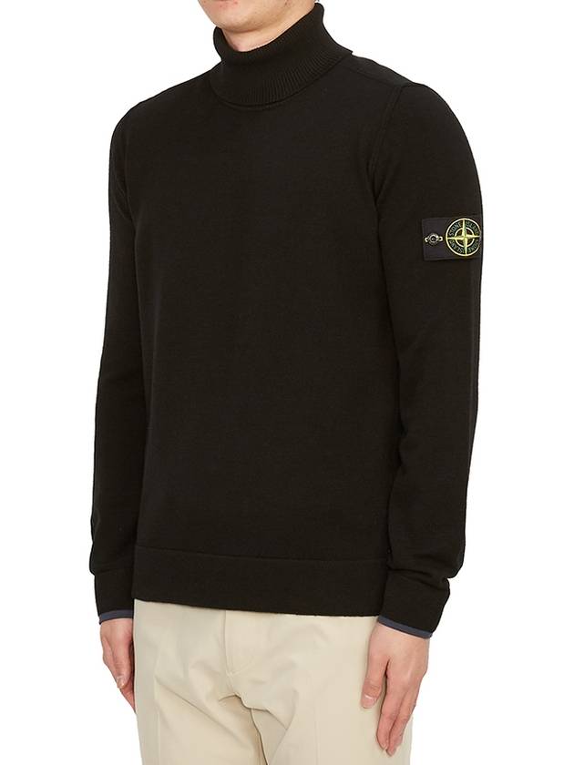 Wappen Patch Wool Turtleneck Black - STONE ISLAND - BALAAN 3