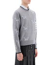 Hector Intarsia Crew Neck Knit Top Grey - THOM BROWNE - BALAAN 3