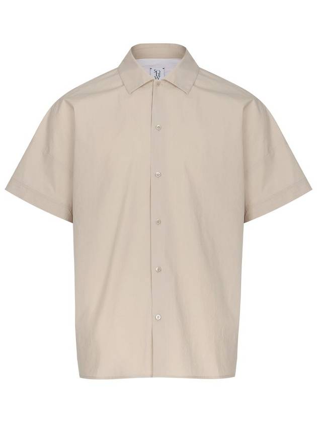 Overfit Cotton Short Sleeve Shirt Beige - SOLEW - BALAAN 1