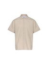 Overfit Cotton Short Sleeve Shirt Beige - SOLEW - BALAAN 2