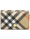 Check Half Wallet Beige - BURBERRY - BALAAN 3