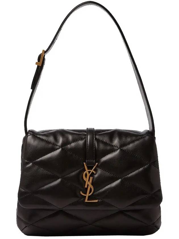 LE 57 Quilted Lambskin Hobo Shoulder Bag Black - SAINT LAURENT - BALAAN 2