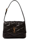 LE 57 Quilted Lambskin Hobo Shoulder Bag Black - SAINT LAURENT - BALAAN 3