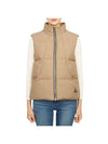 Women's Logo Patch Zipper Padded Vest Brown - MOOSE KNUCKLES - BALAAN 1