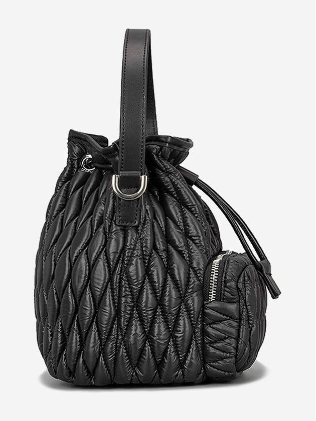 Mary Bubble Quilted Padded Bucket Bag Black - MINOC - BALAAN 4