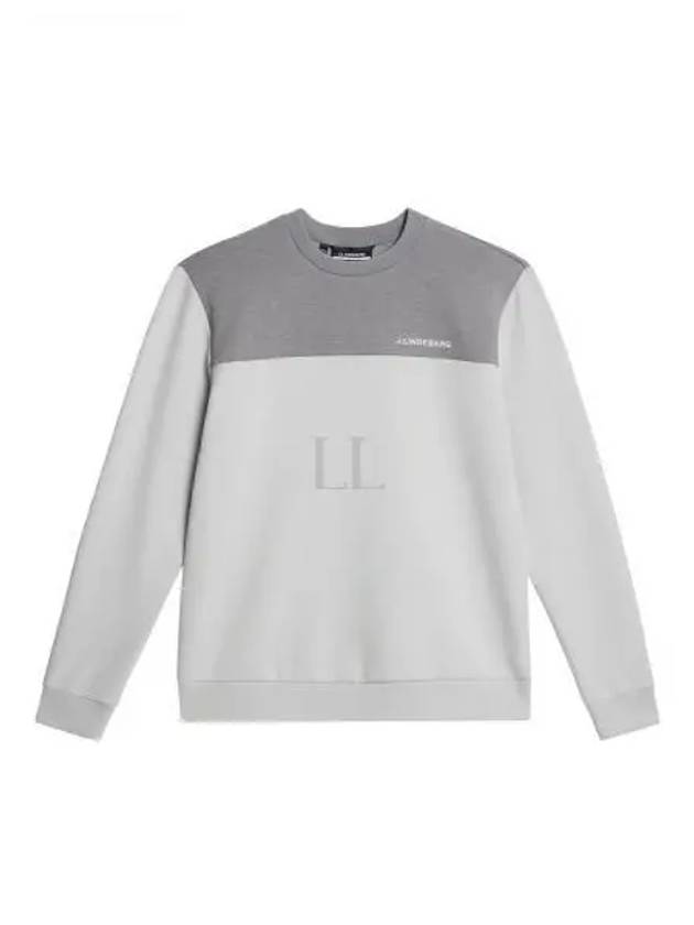 Men's Jeff Crewneck Polyester Sweatshirt Light Melange Grey - J.LINDEBERG - BALAAN 2