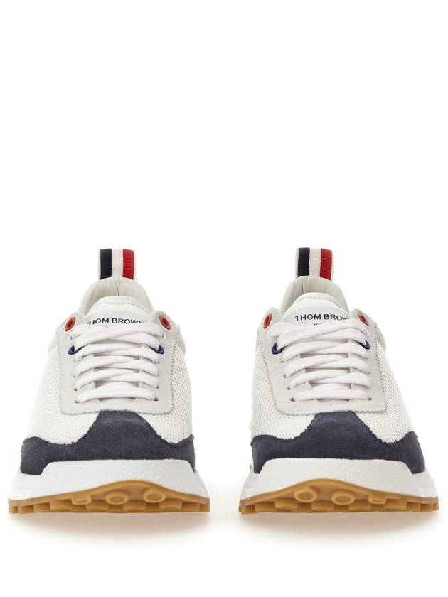 Fine Kid Suede Tech Runner Sneaker Navy - THOM BROWNE - BALAAN 9